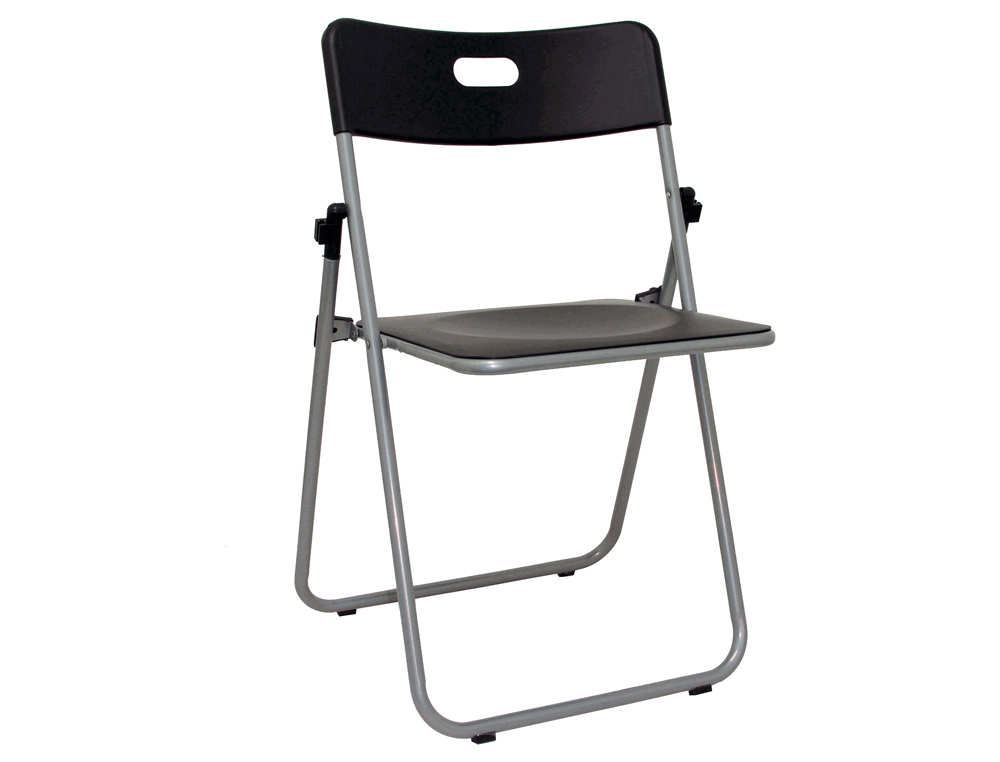 CHAISE Q-CONNECT PLIABLE SUPPORTE POIDS 100KG STRUCTURE METAL GRIS DOSSIER ET ASSISE PLASTIQUE COLORIS GRIS