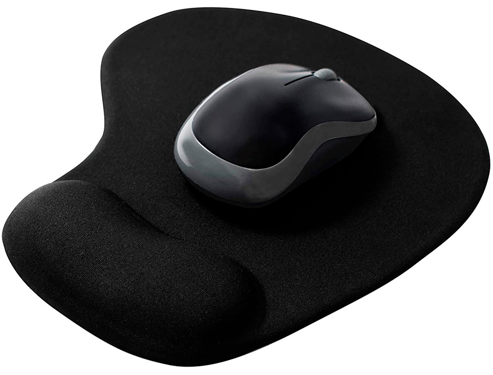 TAPIS SOURIS Q-CONNECT REPOSE-POIGNET MOUSSE         AUGMENTE CONFORT FACILEMENT   NETTOYABLE COLORIS NOIR