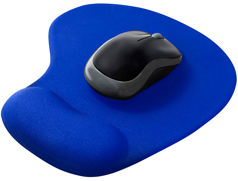 TAPIS SOURIS Q-CONNECT REPOSE-POIGNET MOUSSE         AUGMENTE CONFORT FACILEMENT   NETTOYABLE COLORIS BLEU