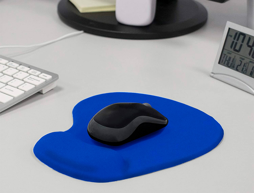 TAPIS SOURIS Q-CONNECT REPOSE-POIGNET MOUSSE         AUGMENTE CONFORT FACILEMENT   NETTOYABLE COLORIS BLEU