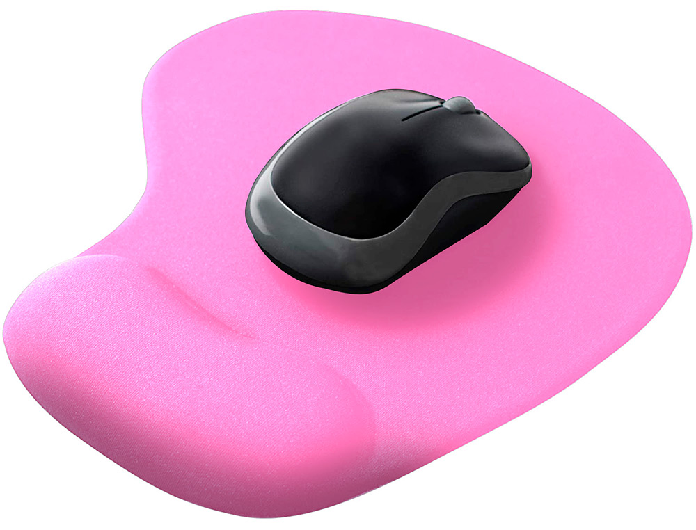 TAPIS SOURIS Q-CONNECT REPOSE-POIGNET MOUSSE         AUGMENTE CONFORT FACILEMENT   NETTOYABLE COLORIS ROSE