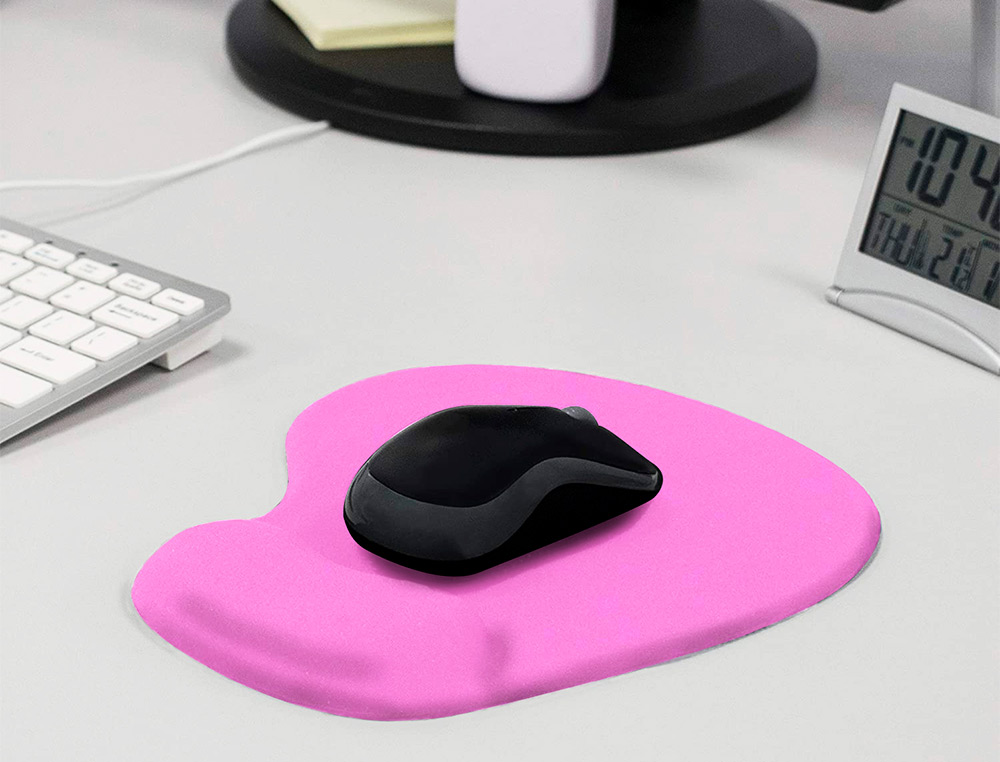 TAPIS SOURIS Q-CONNECT REPOSE-POIGNET MOUSSE         AUGMENTE CONFORT FACILEMENT   NETTOYABLE COLORIS ROSE