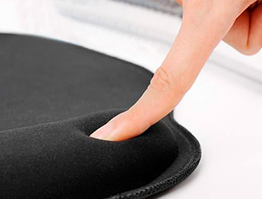 TAPIS SOURIS Q-CONNECT REPOSE-POIGNET ERGONOMIQUE    MOUSSE GRAND CONFORT FACILEMENT NETTOYABLE COLORIS NOIR