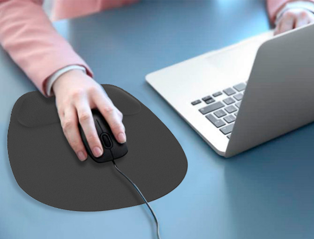 TAPIS SOURIS Q-CONNECT REPOSE-POIGNET ERGONOMIQUE    MOUSSE GRAND CONFORT FACILEMENT NETTOYABLE COLORIS NOIR