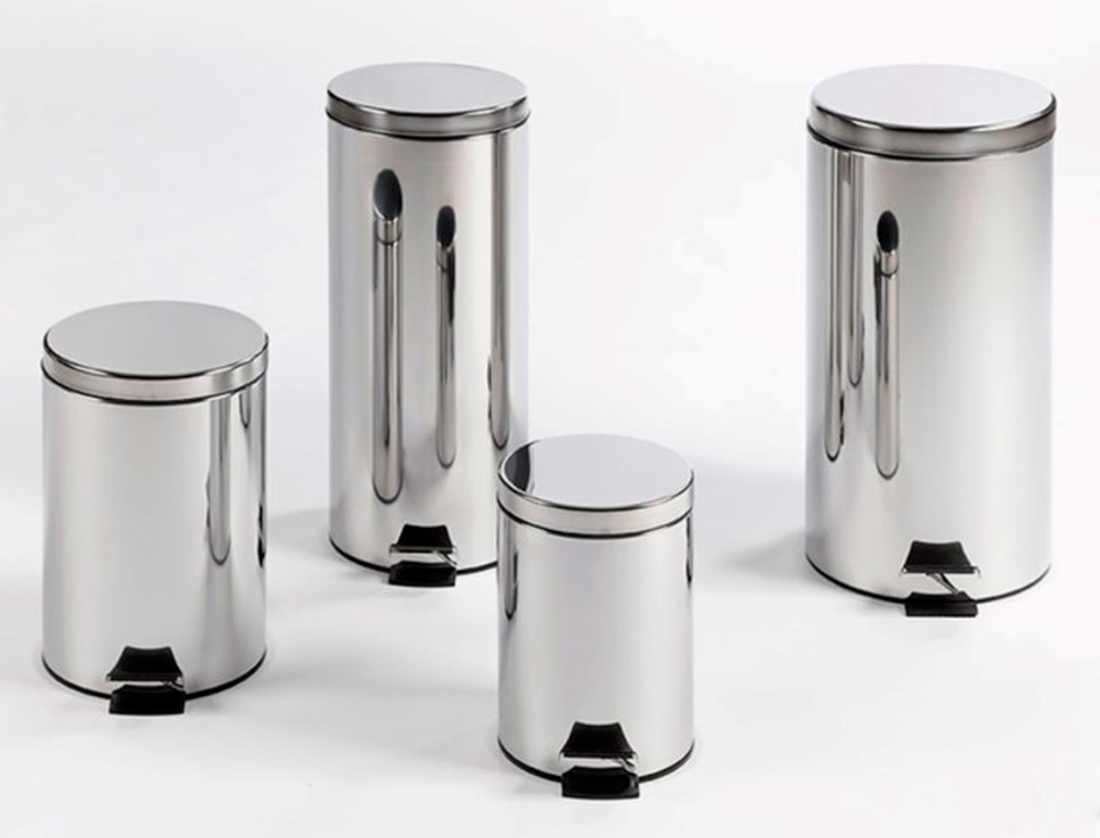 POUBELLE METALLIQUE Q-CONNECT AVEC PEDALE CHROME CAPACITE   20 LITRES DIM. 430X290MM