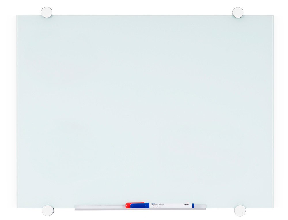 TABLEAU VERRE Q-CONNECT MAGNETIQUE 90X60CM INCLUS 2 AIMANTS 1 MARQUEUR EFFACABLE 1 BROSSE KIT FIXATION KF11313