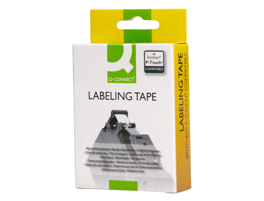 RUBAN TITREUSE Q-CONNECT TZE-231 BLANC-NOIR 12 MM X 8  MT OZE-231