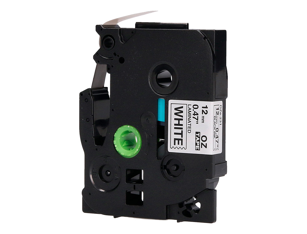 RUBAN TITREUSE Q-CONNECT TZE-231 BLANC-NOIR 12 MM X 8  MT OZE-231