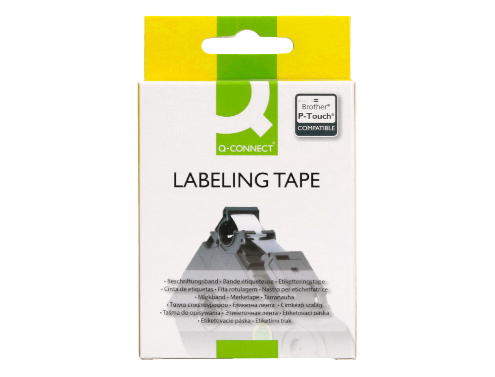 RUBAN TITREUSE Q-CONNECT TZE-231 BLANC-NOIR 12 MM X 8  MT OZE-231