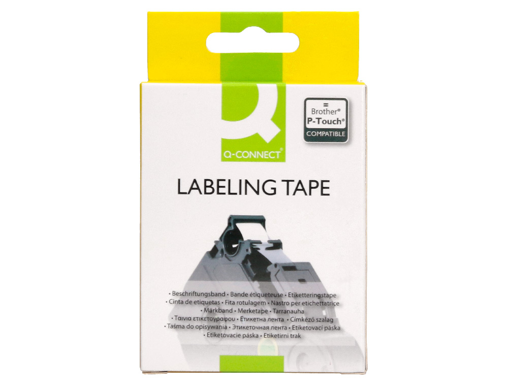RUBAN TITREUSE Q-CONNECT TZE-641 JAUNE-NOIR 18 MM X 8 MT OZE-641