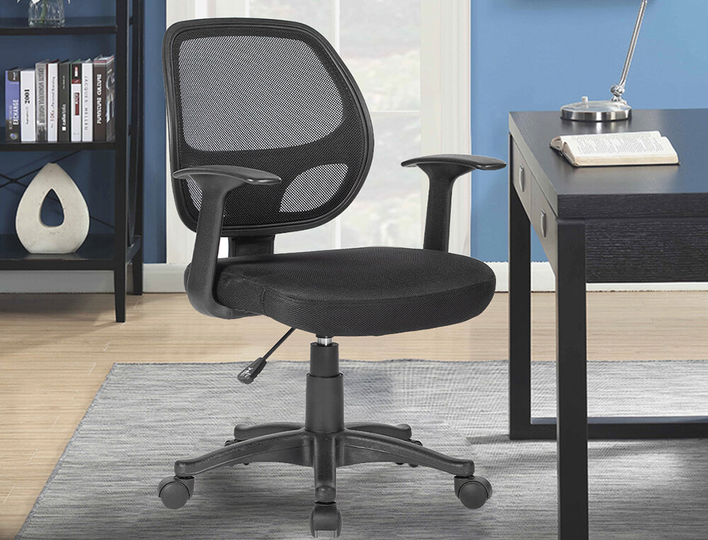 CHAISE BUREAU Q-CONNECT ROTATIVE BASE NYLON MAILLE    MAXIMUM SUPPORTE 120KG        870+120X550X590MM COLORIS NOIR