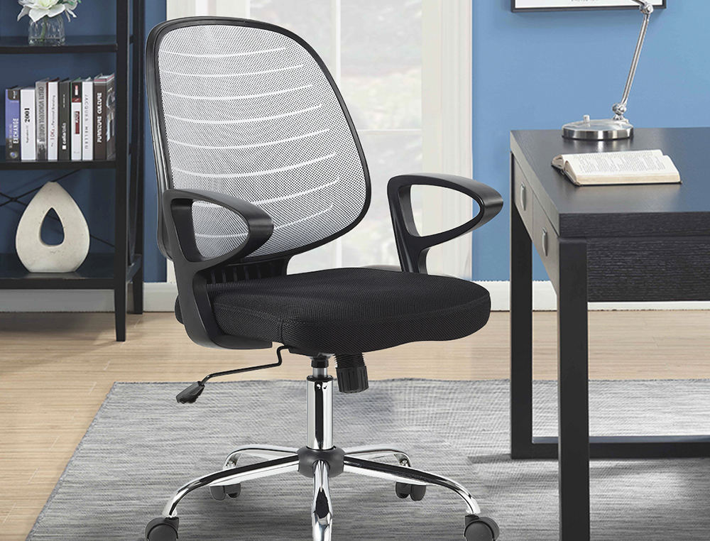 CHAISE BUREAU Q-CONNECT ROTATIVE BASE METAL MAILLE MAXIMUM SUPPORTE 130KG 920+80X580X600MM COLORIS GRIS