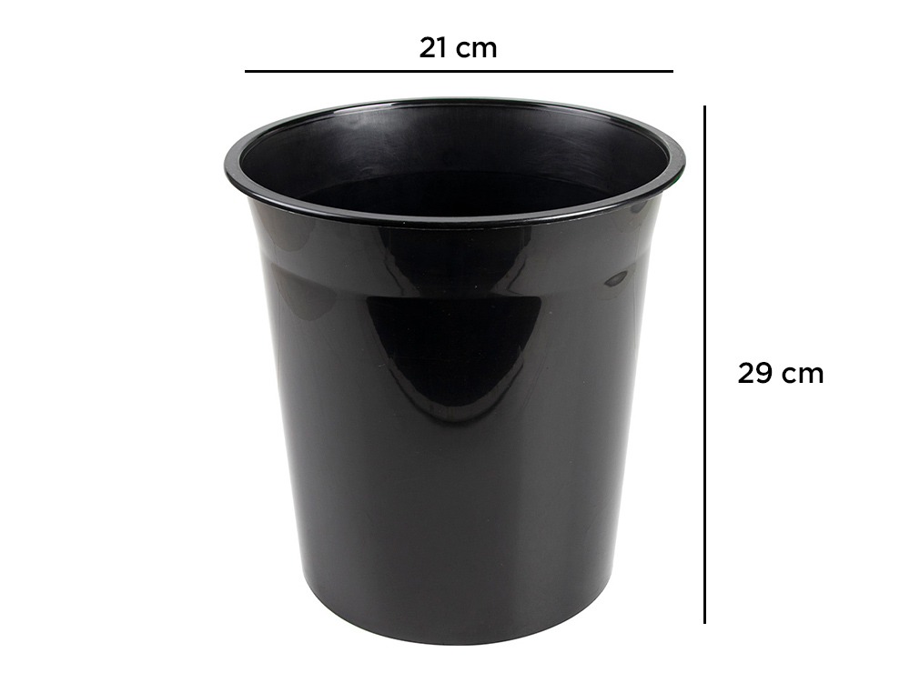 CORBEILLE PAPIER Q-CONNECT PLASTIQUE RESISTANT 13L 275X285MM COLORIS NOIR OPAQUE