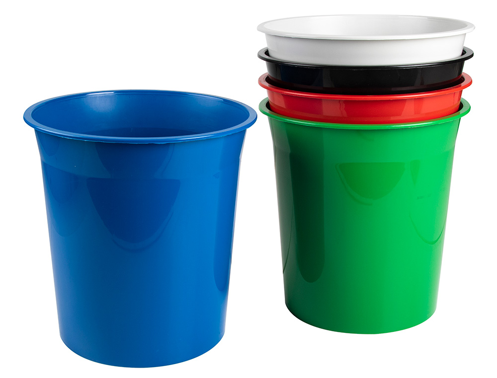 CORBEILLE PAPIER Q-CONNECT PLASTIQUE RESISTANT 13L 275X285MM COLORIS NOIR OPAQUE