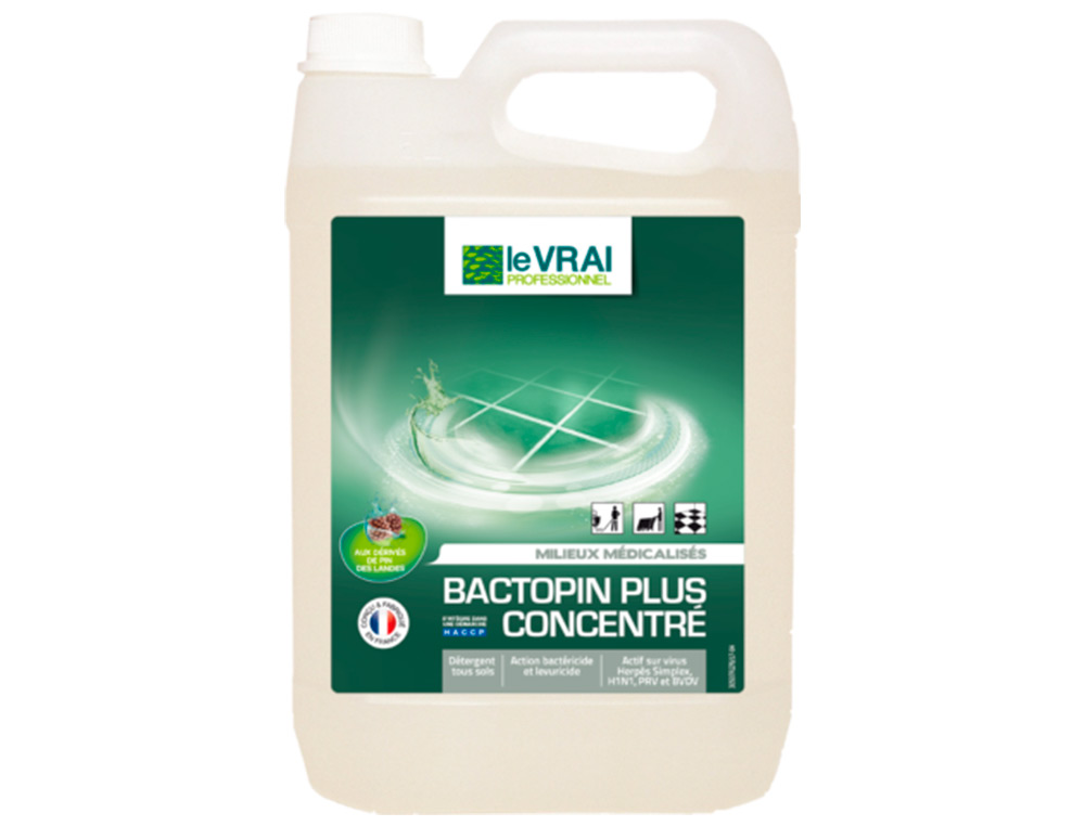 DETERGENT DESINFECTANT LE VRAI PROFESSIONNEL SOLS SURFACES COLLECTIVITES MILIEUX MEDICALISES SPORTIFS