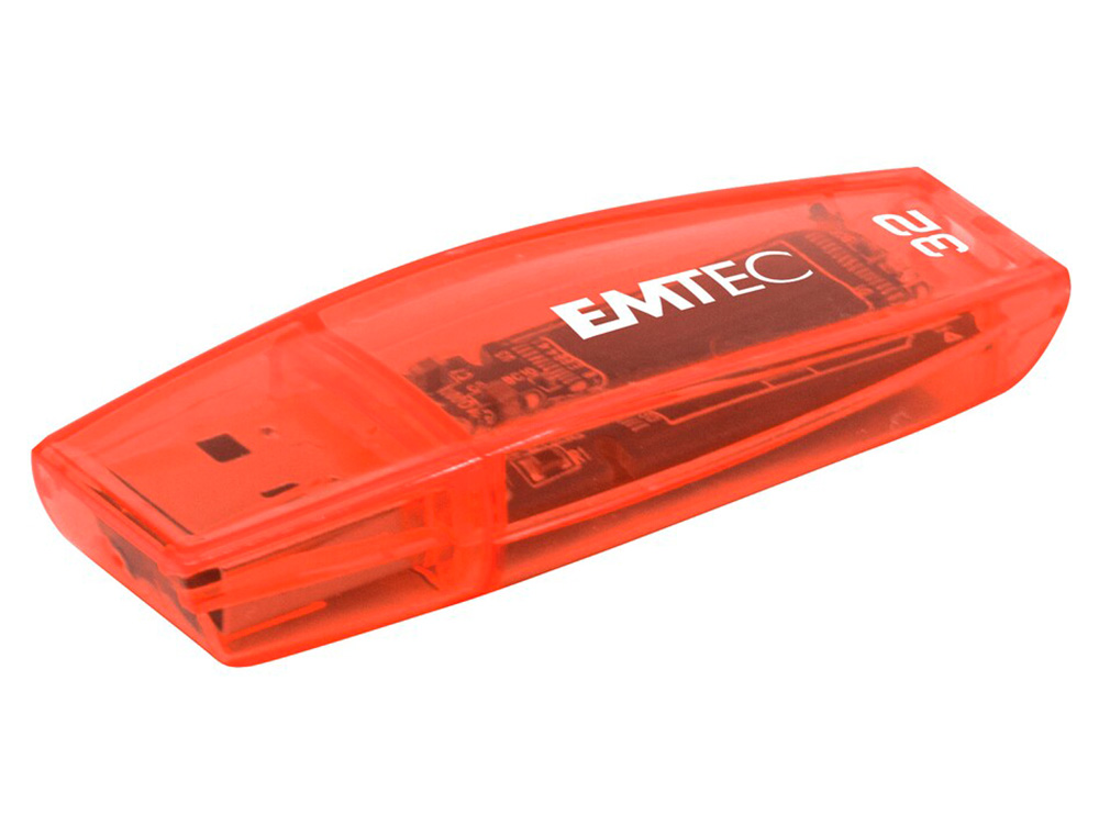 CLE USB EMTEC 2.0 C410 TRIO 32GB PACK 3 COLORIS NEON ORANGE JAUNE ROSE