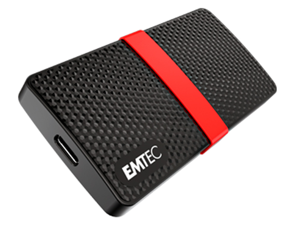 DISQUE DUR SSD PORTABLE EMTEC X200 POWER PLUS USB-C 3.1 GEN1 TRANSFERT HAUTE VITESSE GRANDE CAPACITE DE STOCKAGE 256GB