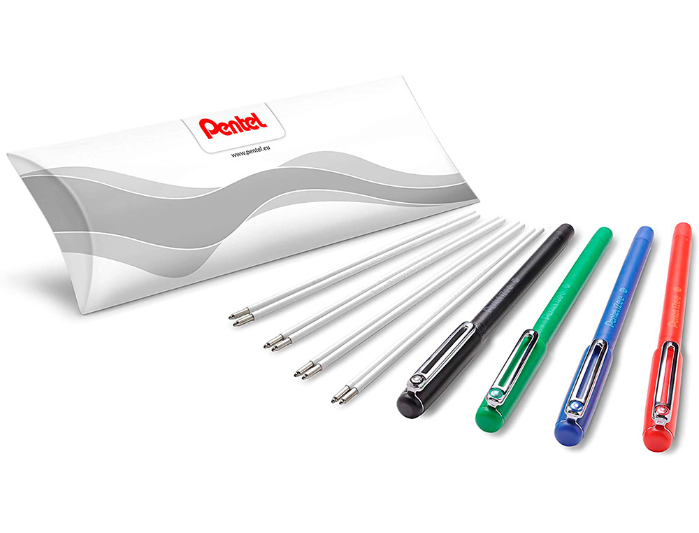 RECHARGE POUR STYLO-BILLE RETRACTABLE PENTEL BX470 IZEE POINTE LARGE 1MM ENCRE VERTE SACHET 2 UNITES