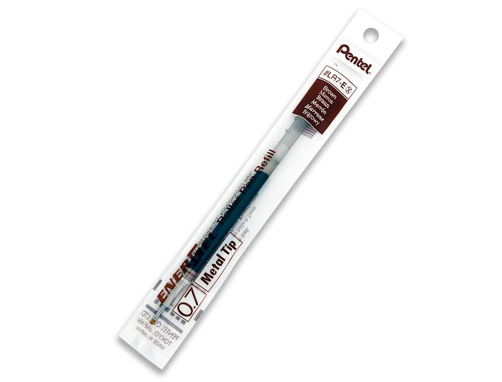 RECHARGE ROLLER PENTEL ENCRE GEL BL77 BL107 ENCRE FLUIDE DOUCE LUMINEUSE POINTE MOYENNE SECHAGE RAPIDE MARRON