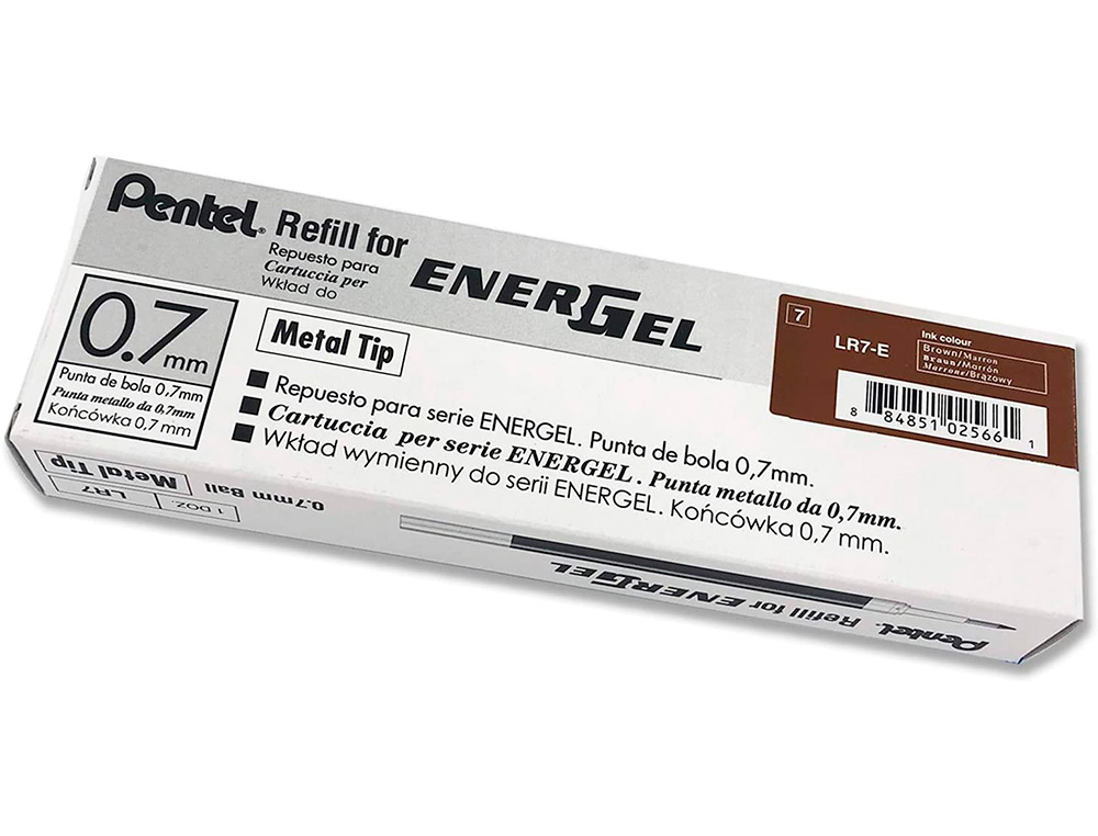 RECHARGE ROLLER PENTEL ENCRE GEL BL77 BL107 ENCRE FLUIDE DOUCE LUMINEUSE POINTE MOYENNE SECHAGE RAPIDE MARRON