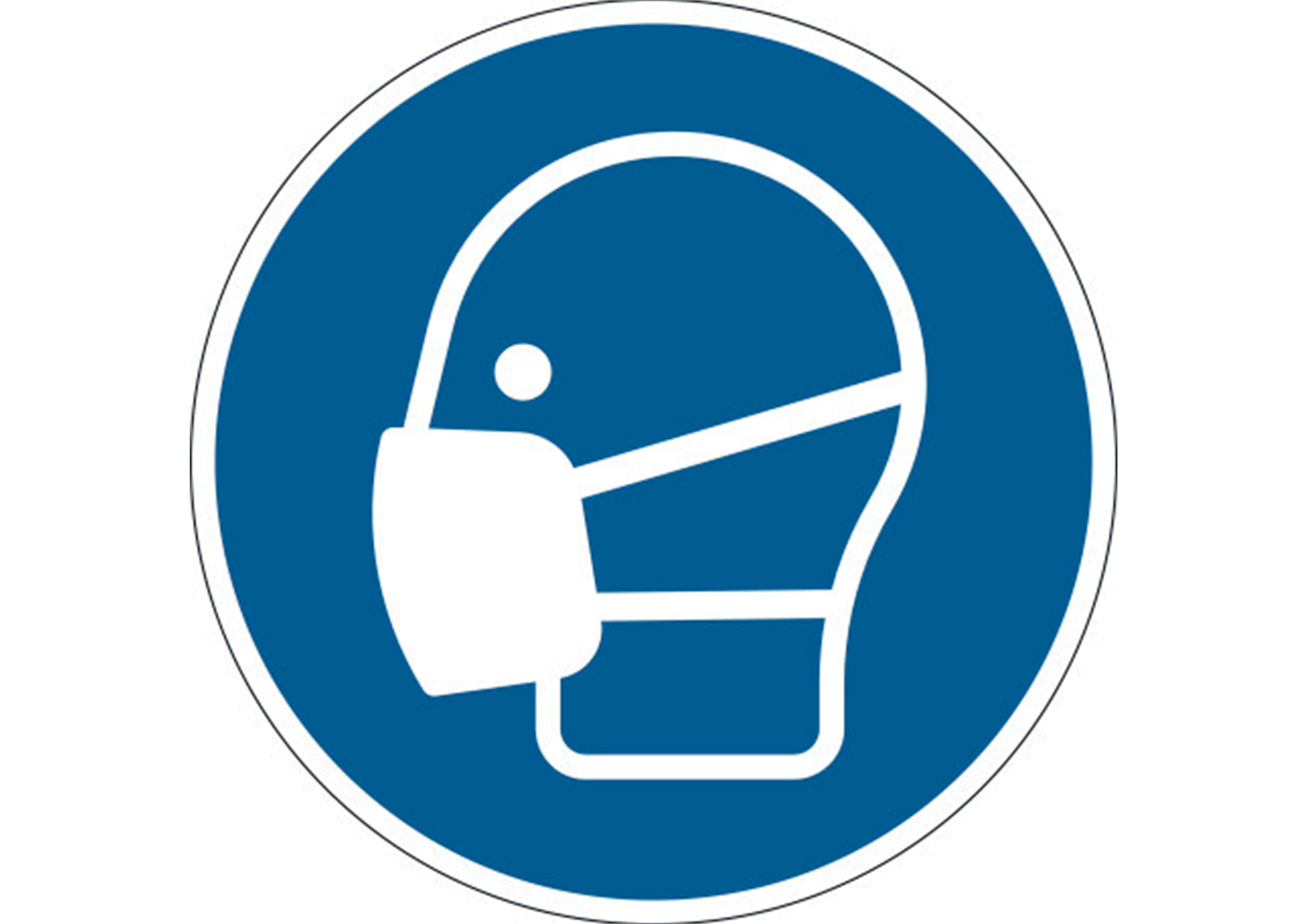 PICTOGRAMME AU SOL PORT MASQUE OBLIGATOIRE DURABLE ADHESIF NON PERMANENT DIAMETRE 430MM