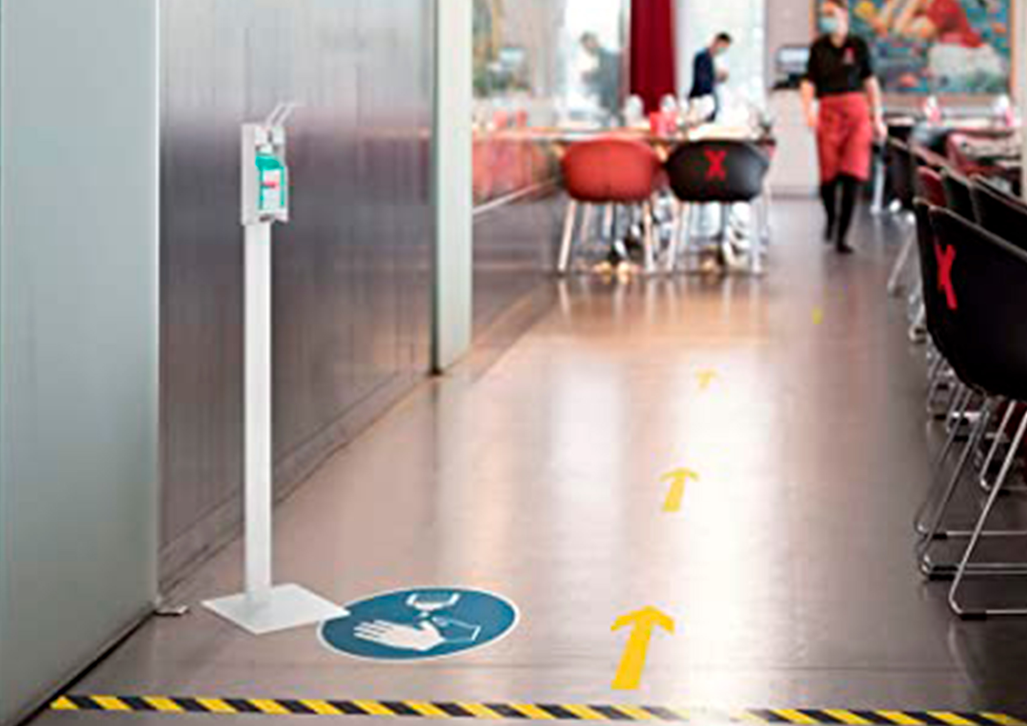 MARQUAGE AU SOL FLECHE DURABLE ADHESIF NON PERMANENT ESPACES PUBLICS 100X0,2X200MM UTILISATION EN INTERIEUR