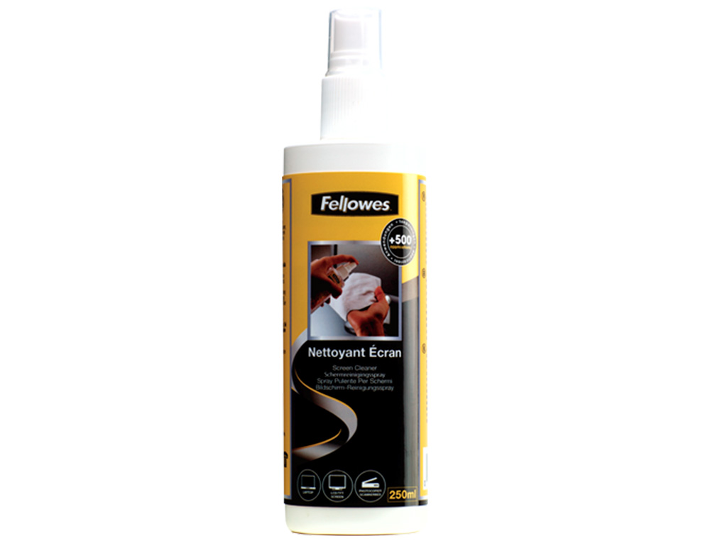 PRODUIT NETTOYANT FELLOWES ECRANS CRT/TFT/LCD PLASMA ORDINATEURS PORTABLES ANTISTATIQUE SPRAY 250ML