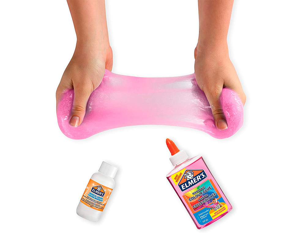 COLLE TRANSPARENTE ELMERS FABRICATION SLIME BRICOLAGE   LAVABLE NE COULE PAS COULEUR  ROSE FLACON 147ML