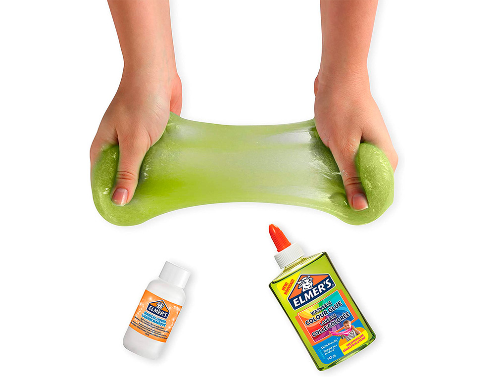 COLLE TRANSPARENTE ELMERS FABRICATION SLIME BRICOLAGE   LAVABLE NE COULE PAS COULEUR  VERTE FLACON 147ML