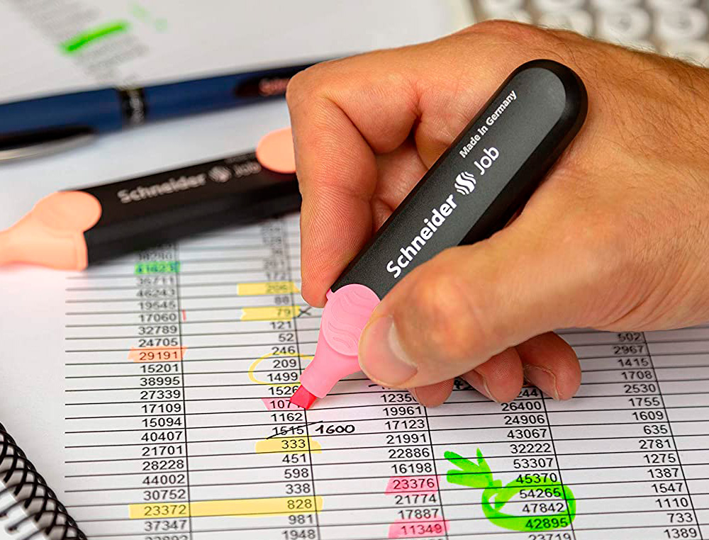 SURLIGNEUR SCHNEIDER JOB PASTEL POINTE BISEAUTEE ECRITURE 1/5MM COLORIS MENTHE
