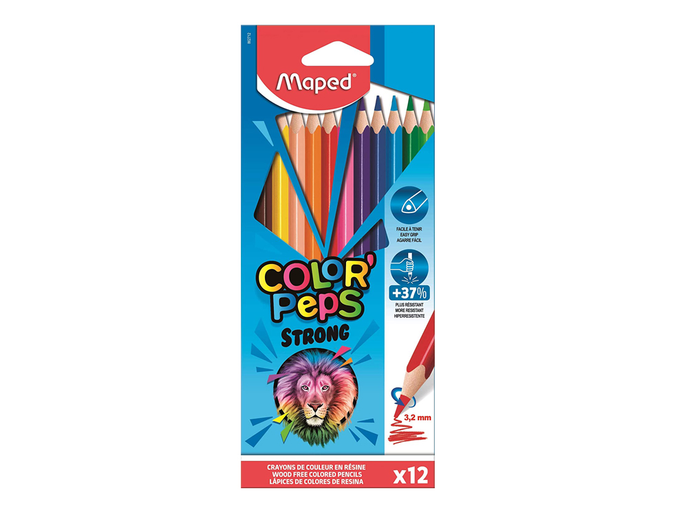 CRAYON DE COULEUR MAPED COLOR PEP'S DESIGN MONSTER POINTE RÉSISTANTE ETUI CERTON DE 12 UNITES