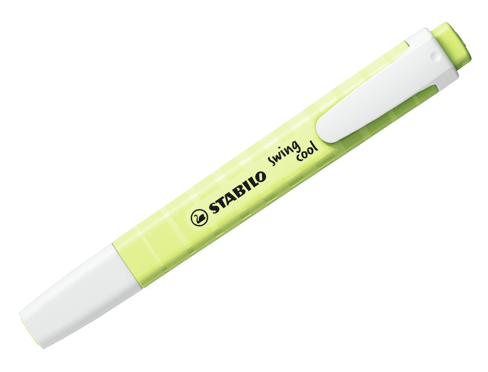 SURLIGNEUR STABILO SWING COOL PASTEL EDITION FORMAT STYLO POINTE BISEAUTEE TRACE 1/4MM CLIP COLORIS ZESTE DE CITRON