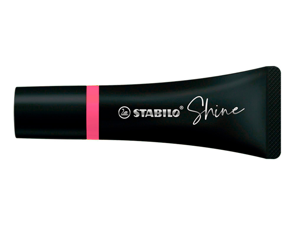 SURLIGNEUR STABILO SHINE FORME DE TUBE POINTE BISEAUTEE LARGEUR TRACE 2/5MM COLORIS ROSE