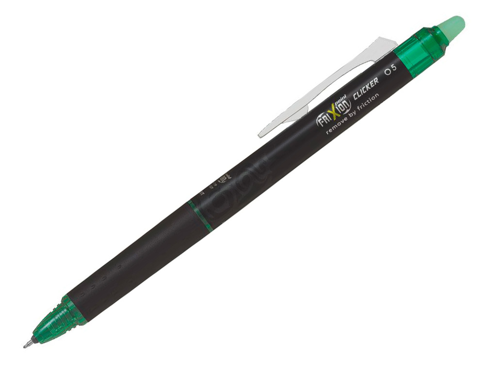 ROLLER PILOT FRIXION POINT CLICKER 05 ENCRE GEL THERMOSENSIBLE EFFACABLE RECHARGEABLE VERT