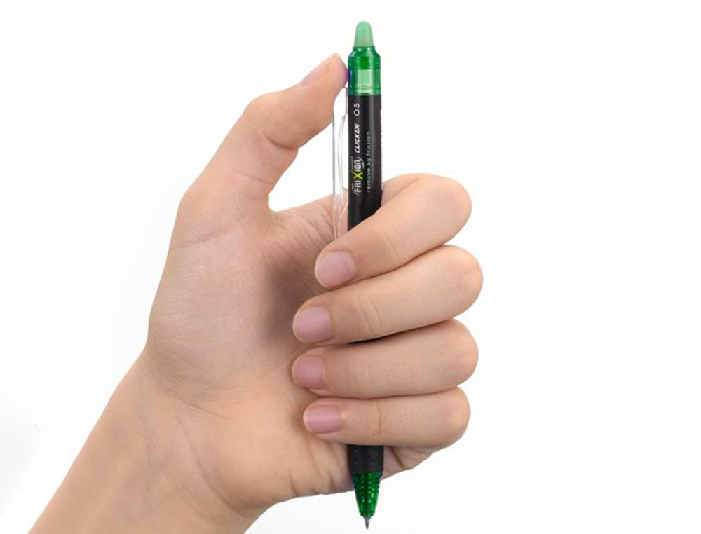 ROLLER PILOT FRIXION POINT CLICKER 05 ENCRE GEL THERMOSENSIBLE EFFACABLE RECHARGEABLE VERT