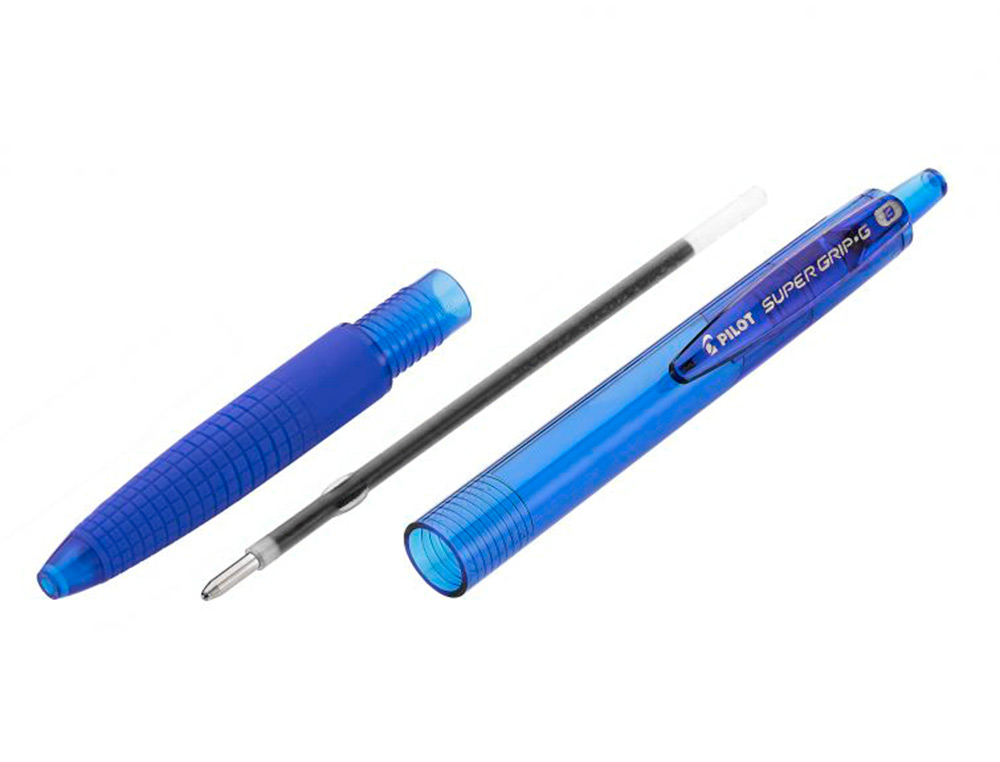 PACK PILOT SUPERGRIP G RT 12 STYLOS-BILLE POINTE MOYENNE   12 RECHARGES DONT 6 OFFERTES  COLORIS BLEU