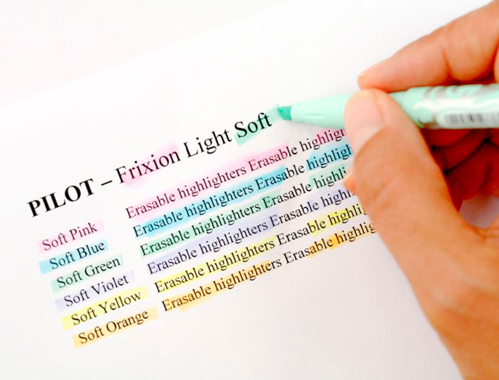 SURLIGNEUR PILOT FRIXION LIGHT NATURAL EFFACABLE POINTE MOYENNE BISEAUTEE COLORIS BLEU CIEL