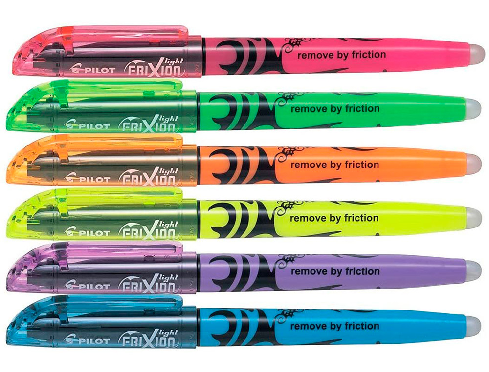 SURLIGNEUR PILOT FRIXION LIGHT FLUO NATURAL POINTE MOYENNE BISEAUTEE POCHETTES DE 6 FLUO ASSORTIS