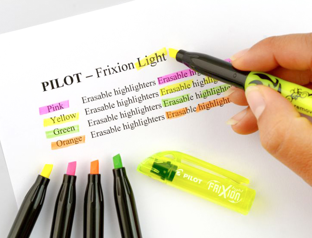 SURLIGNEUR PILOT FRIXION LIGHT FLUO NATURAL POINTE MOYENNE BISEAUTEE POCHETTES DE 6 FLUO ASSORTIS