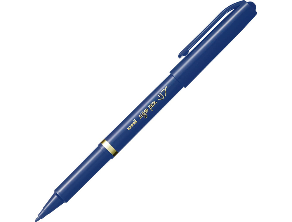FEUTRE UNIBALL SIGN PEN ENCRE SUPER INK COUVRANTE POINTE    FEUTRE NYLON OGIVE LARGEUR    TRACE 1MM COLORIS BLEU