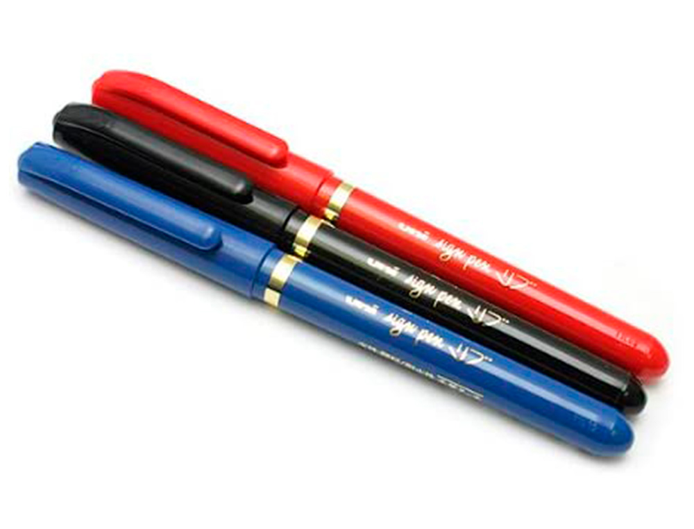 FEUTRE UNIBALL SIGN PEN ENCRE SUPER INK COUVRANTE POINTE    FEUTRE NYLON OGIVE LARGEUR    TRACE 1MM COLORIS BLEU