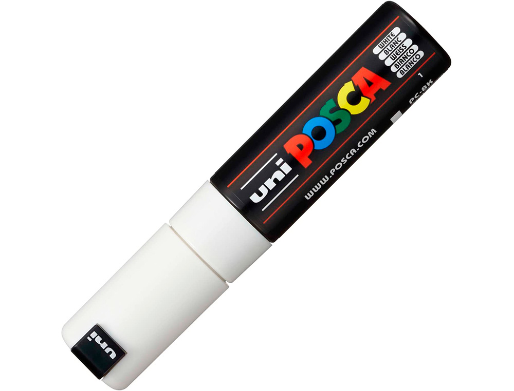 MARQUEUR PEINTURE POSCA PC7M POINTE LARGE CONIQUE ENCRE    INODORE COUVRANTE MISCIBLE    TOUS SUPPORTS COLORIS BLANC