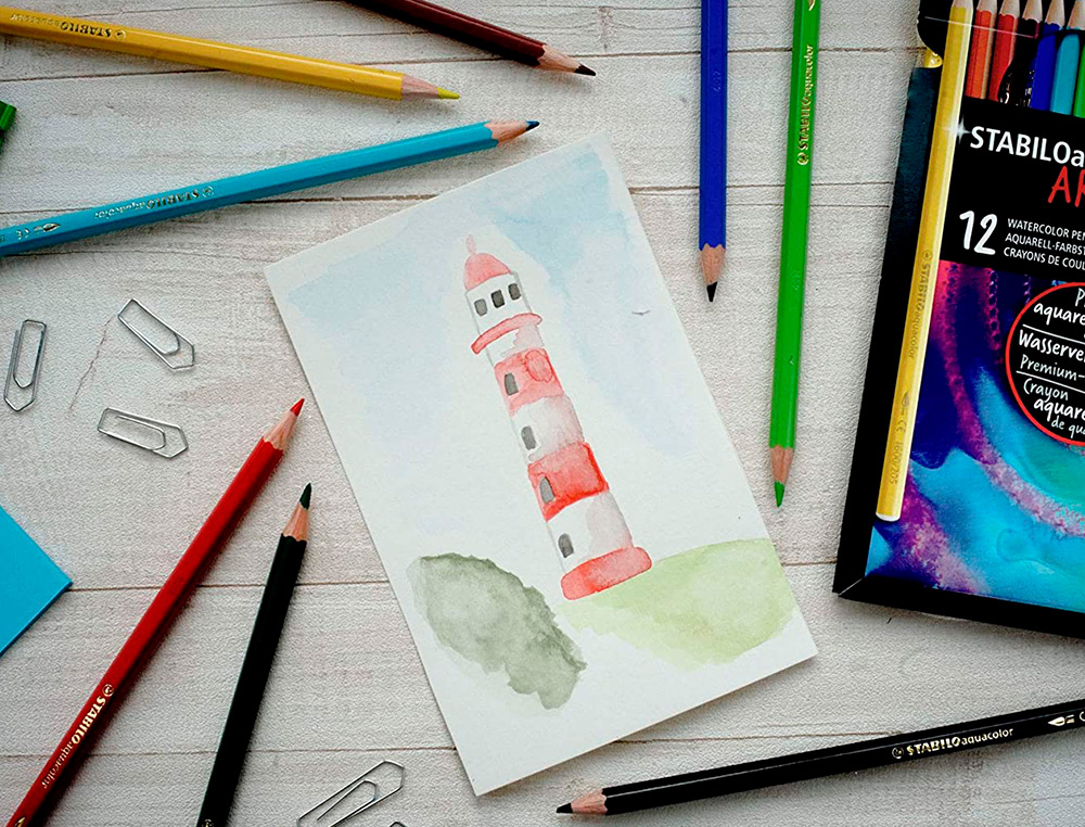 CRAYON DE COULEUR STABILO AQUACOLOR ARTY AQUARELLABLE MINE SOLIDE 2,8MM ETUI CARTON 24 UNITES