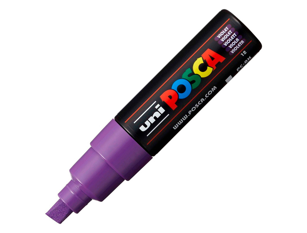 MARQUEUR PEINTURE POSCA PC7M POINTE LARGE CONIQUE ENCRE INODORE COUVRANTE MISCIBLE TOUS SUPPORTS COLORIS VIOLET