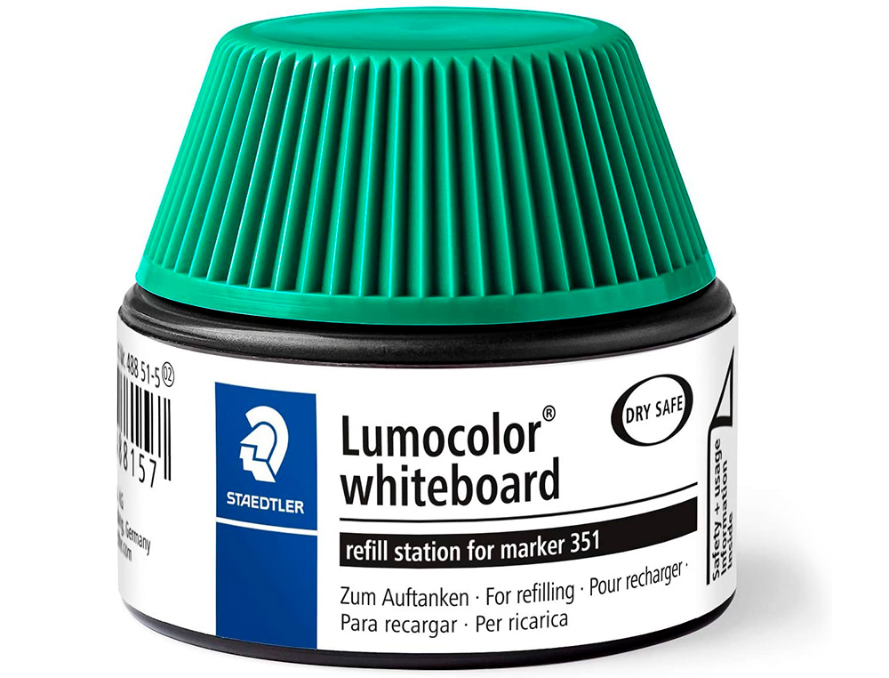 RECHARGE MARQUEUR PERMANENT STAEDTLER LUMOCOLOR 488 48 POUR MARQUEURS COMPACTS 348 FLACON 20ML COLORIS VERT