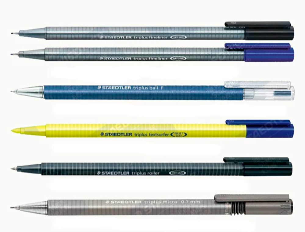ETUI STAEDTLER TRIPLUS SET 6 UNITES 2 FEUTRES 1 BLEU 1 NOIR 1 ROLLER NOIR 1 STYLO BLEU 1 PORTE-MINE HB ET 1 SURLIGNEUR
