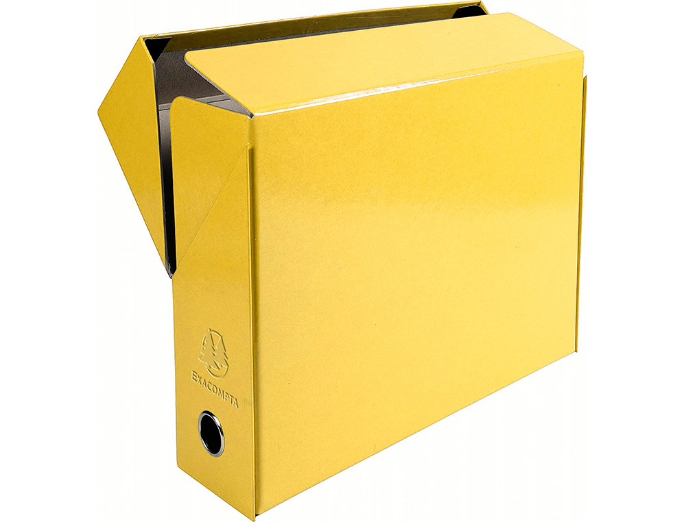BOITE TRANSFERT EXACOMPTA IDERAMA CARTON RECOUVERT PAPIER TOILE 15/10E A4 25X33CM DOS 90MM OEILLET JAUNE