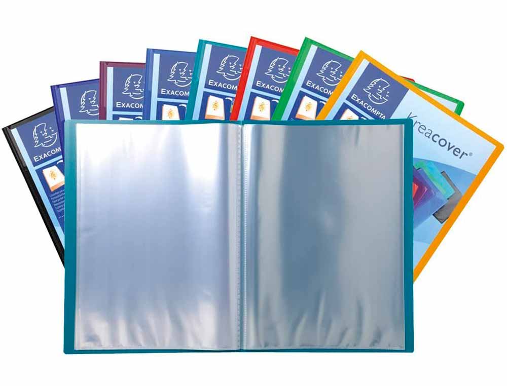 PROTEGE-DOCUMENTS PERSONNALISABLE EXACOMPTA KREACOVER POLYPROPYLENE 5/10E 80 VUES COLORIS ASSORTIS OPAQUES