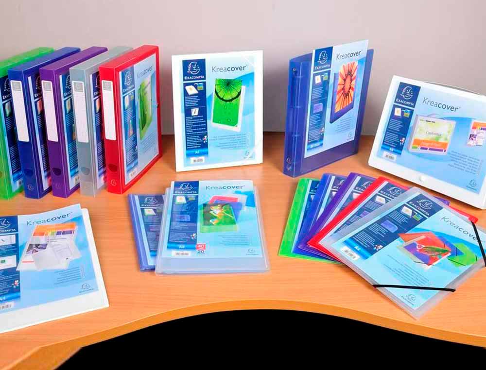 PROTEGE-DOCUMENTS PERSONNALISABLE EXACOMPTA POLYPROPYLENE SEMI-RIGIDE 24X32CM 120 VUES COLORIS