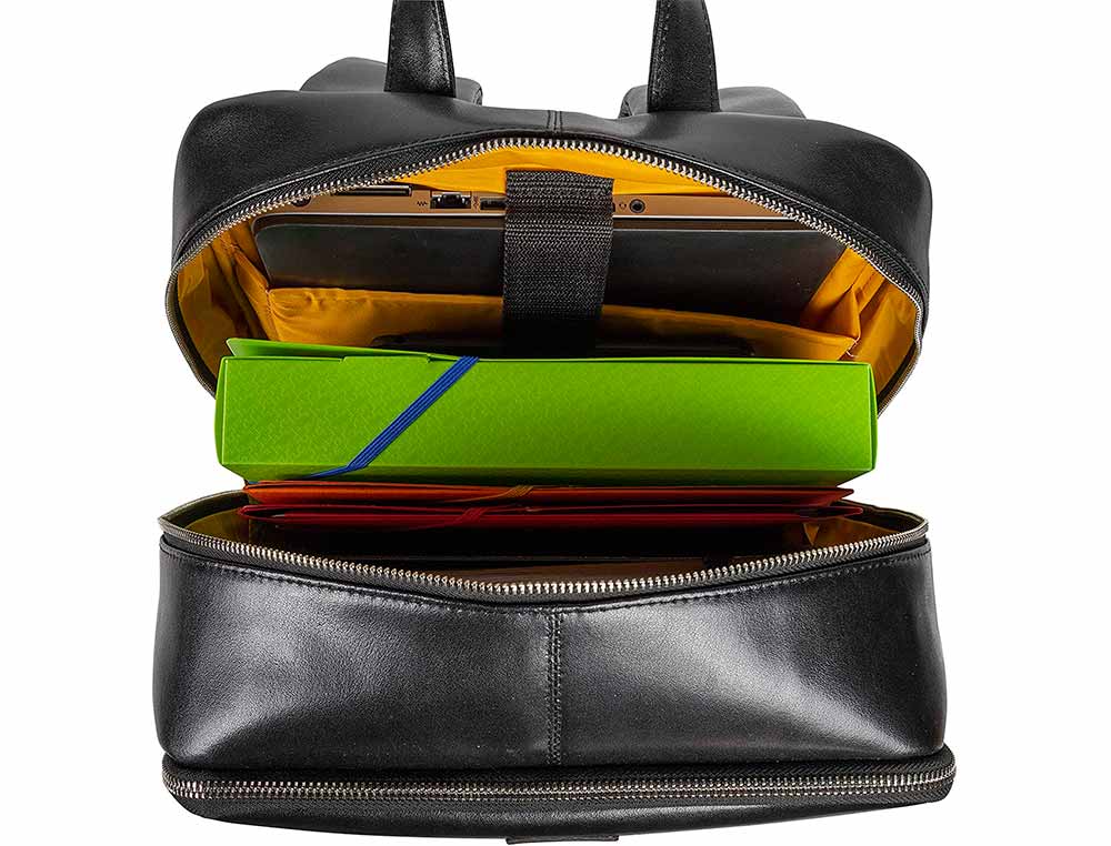 SAC A DOS EXACOMPTA EXACTIVE ORDINATEUR TABLETTE CUIR POCHE EXTERIEURE ATTACHE-CLE PASSANT DOS 30X40X14CM